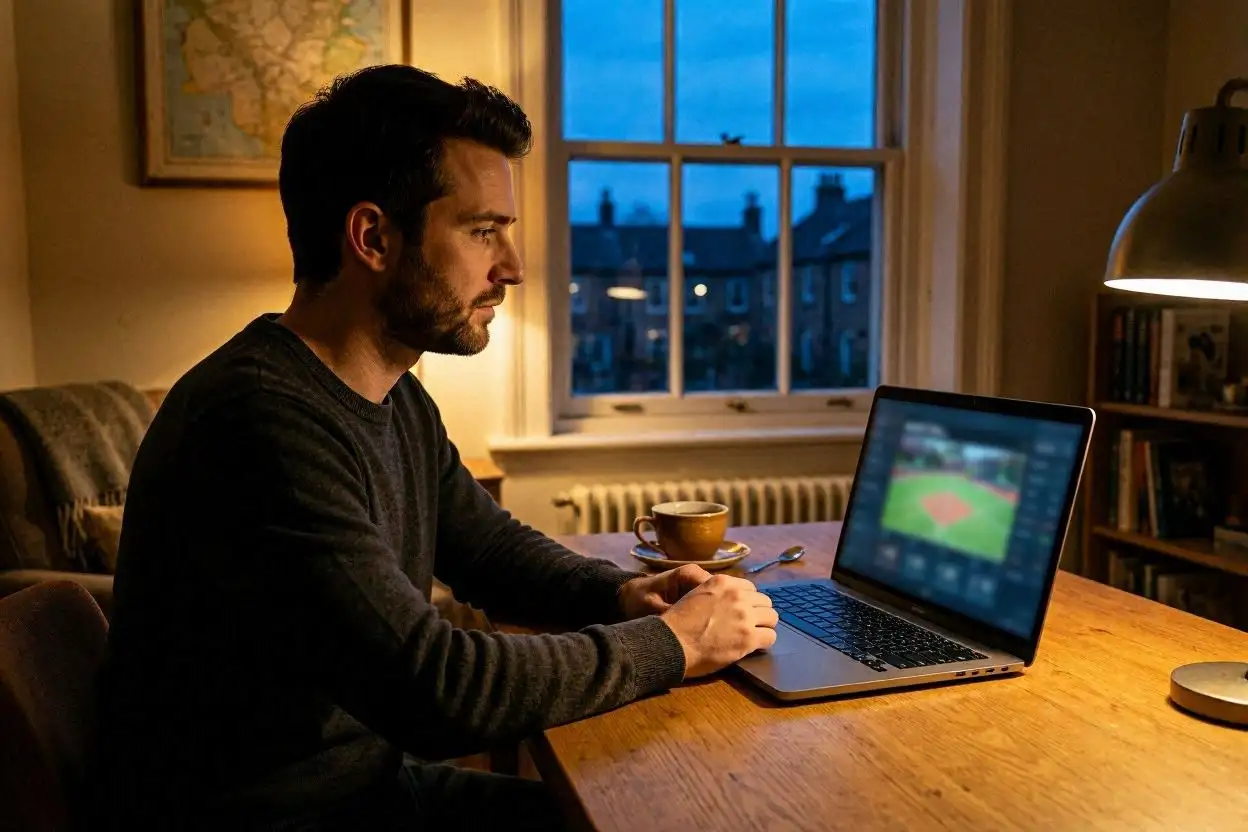Person analysing NBA basketball betting odds on a laptop screen showing decimal odds format used by UK bookmakers